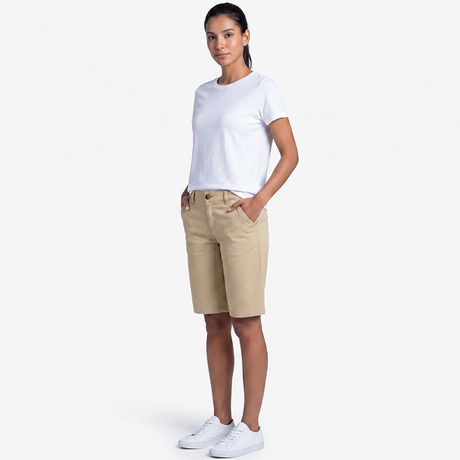 French Toast Women's At School Stretch Twill Bermuda Shorts