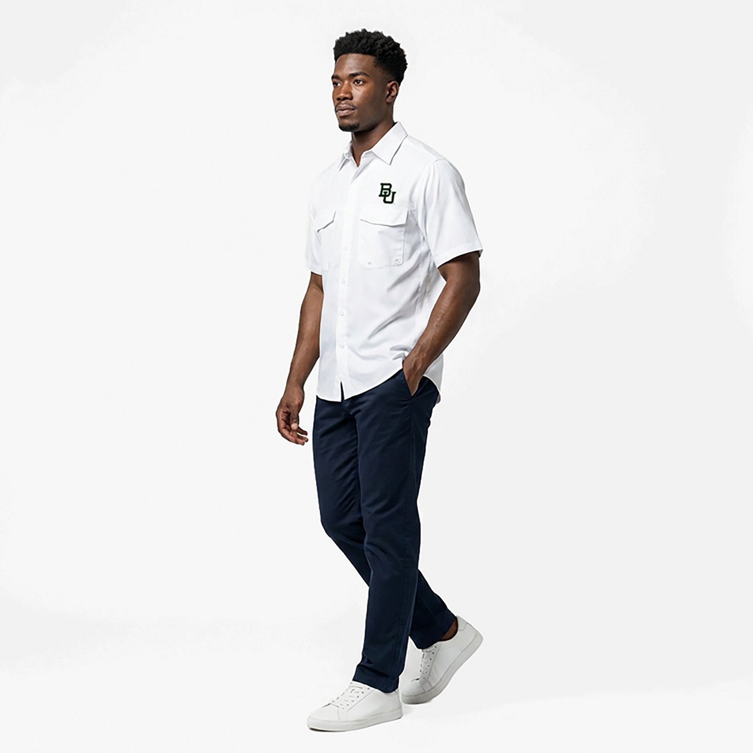 Antigua Men’s Baylor University Game Day Woven Fishing Shirt - view number 2