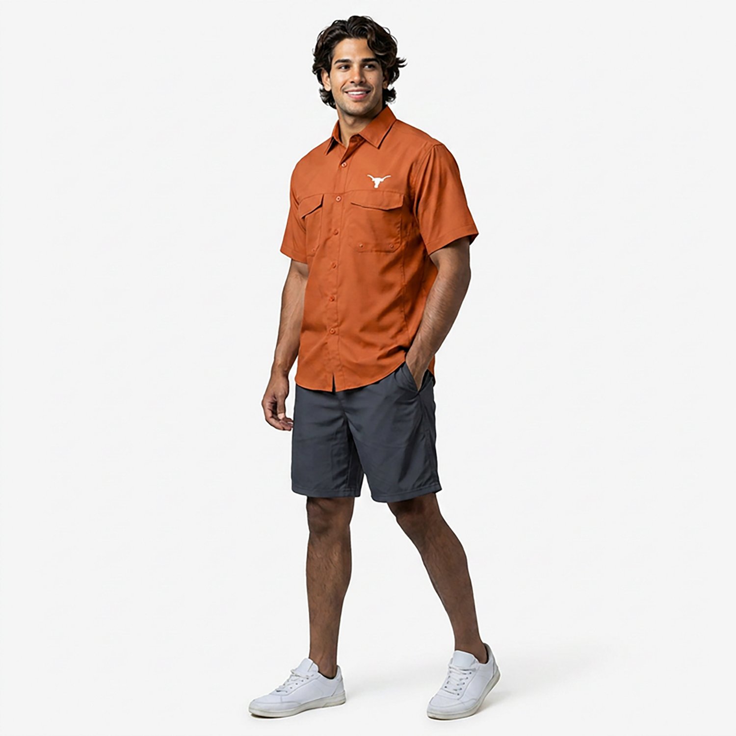 Antigua Men’s University of Texas Game Day Woven Fishing Shirt - view number 2