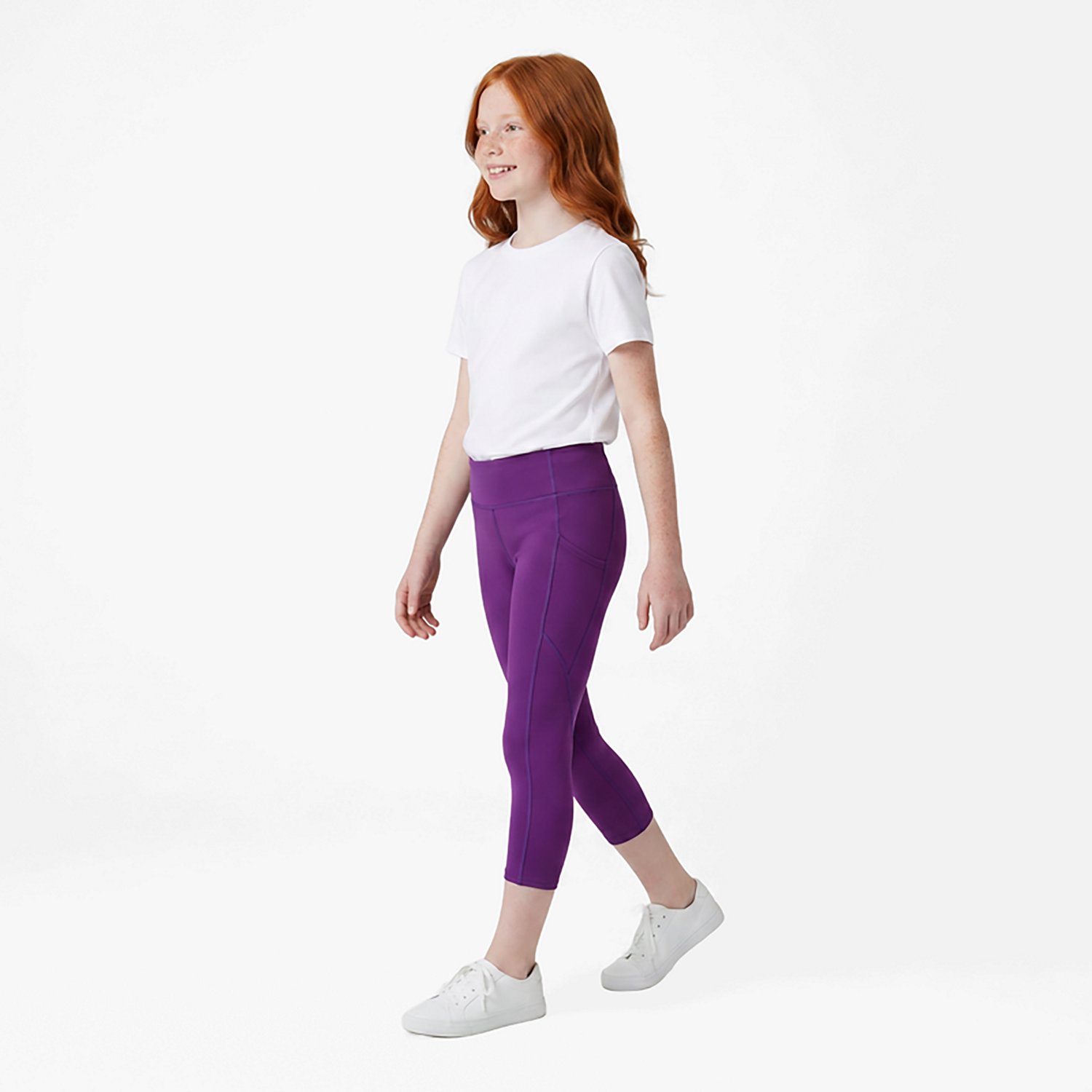 BCG Girls' Training Solid 7/8 Pocket Leggings