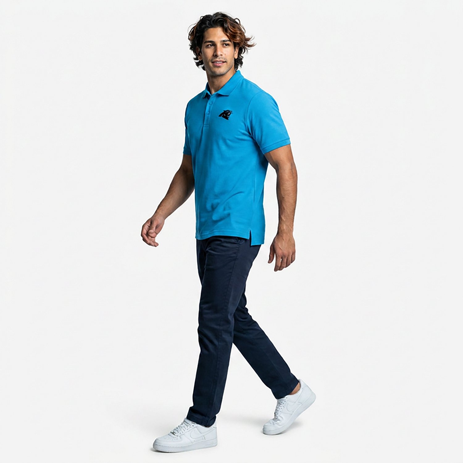 Antigua Men's Carolina Panthers Legacy Short Sleeve Polo Shirt - view number 4