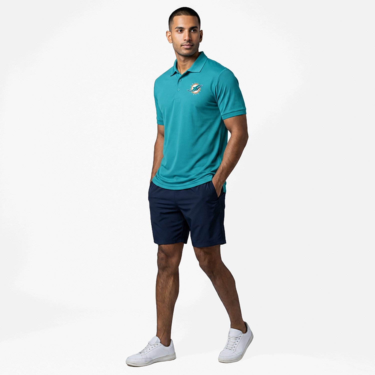 Antigua Men's Miami Dolphins Legacy Short Sleeve Polo Shirt - view number 4