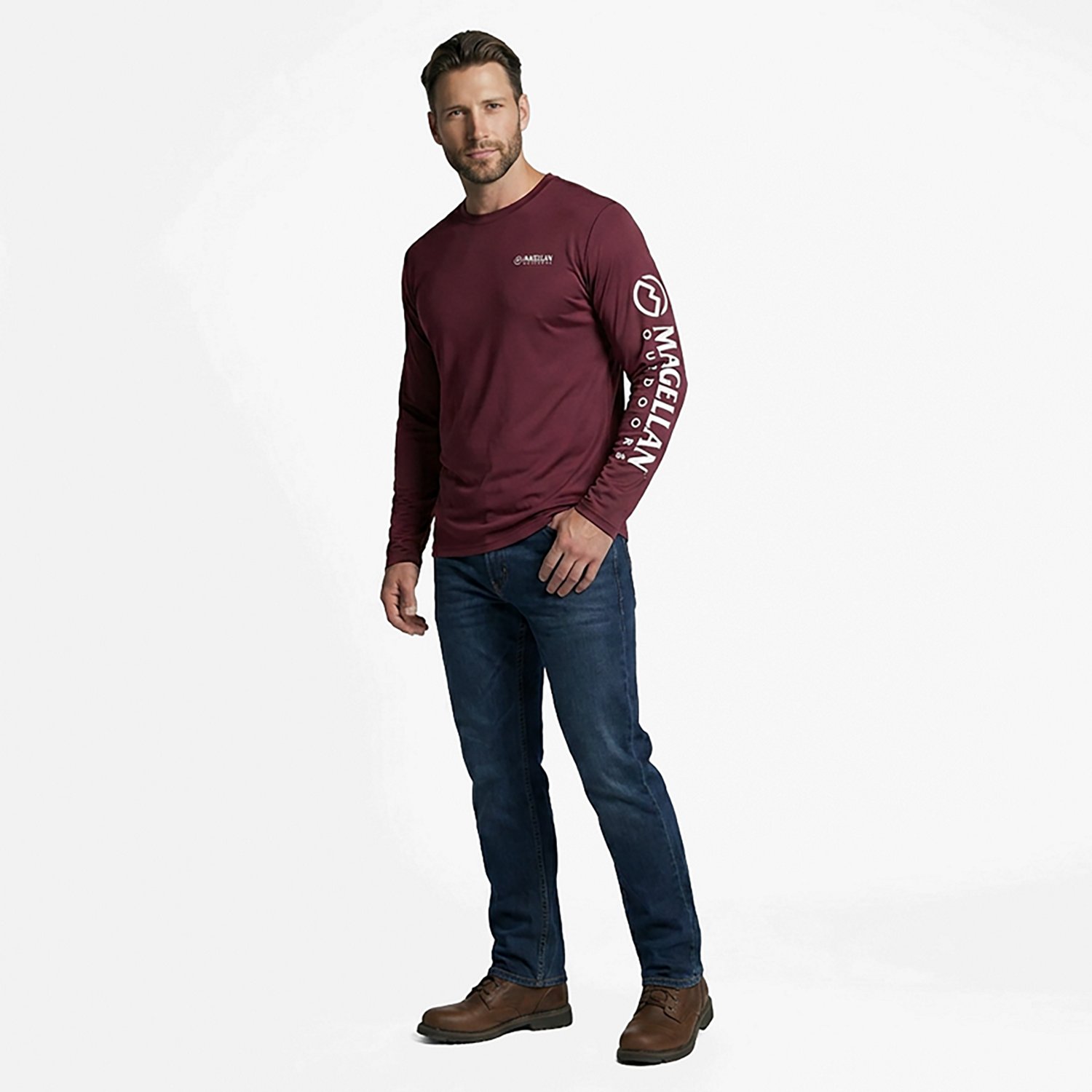 Magellan Outdoors Men's Casting Crew Core Graphic Long Sleeve T-shirt                                                            - view number 3
