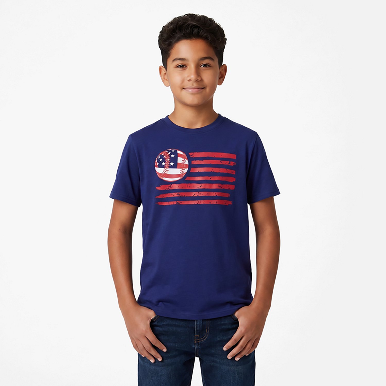 BCG Boys' Americana Baseball Flag Graphic Short Sleeve T-shirt - view number 2