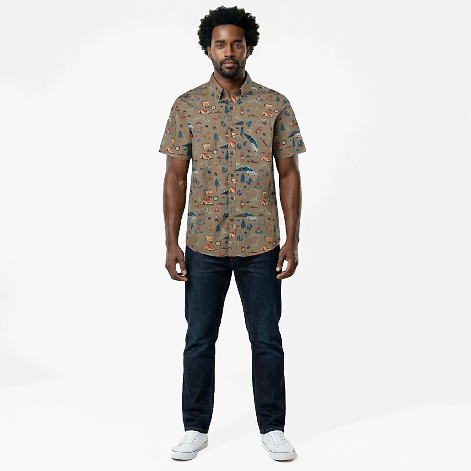Magellan Outdoors Men's Summerville Print Short Sleeve Shirt