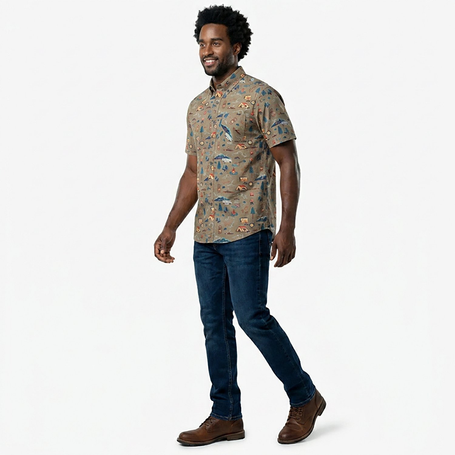 Magellan Outdoors Men's Summerville Print Short Sleeve Shirt - view number 3