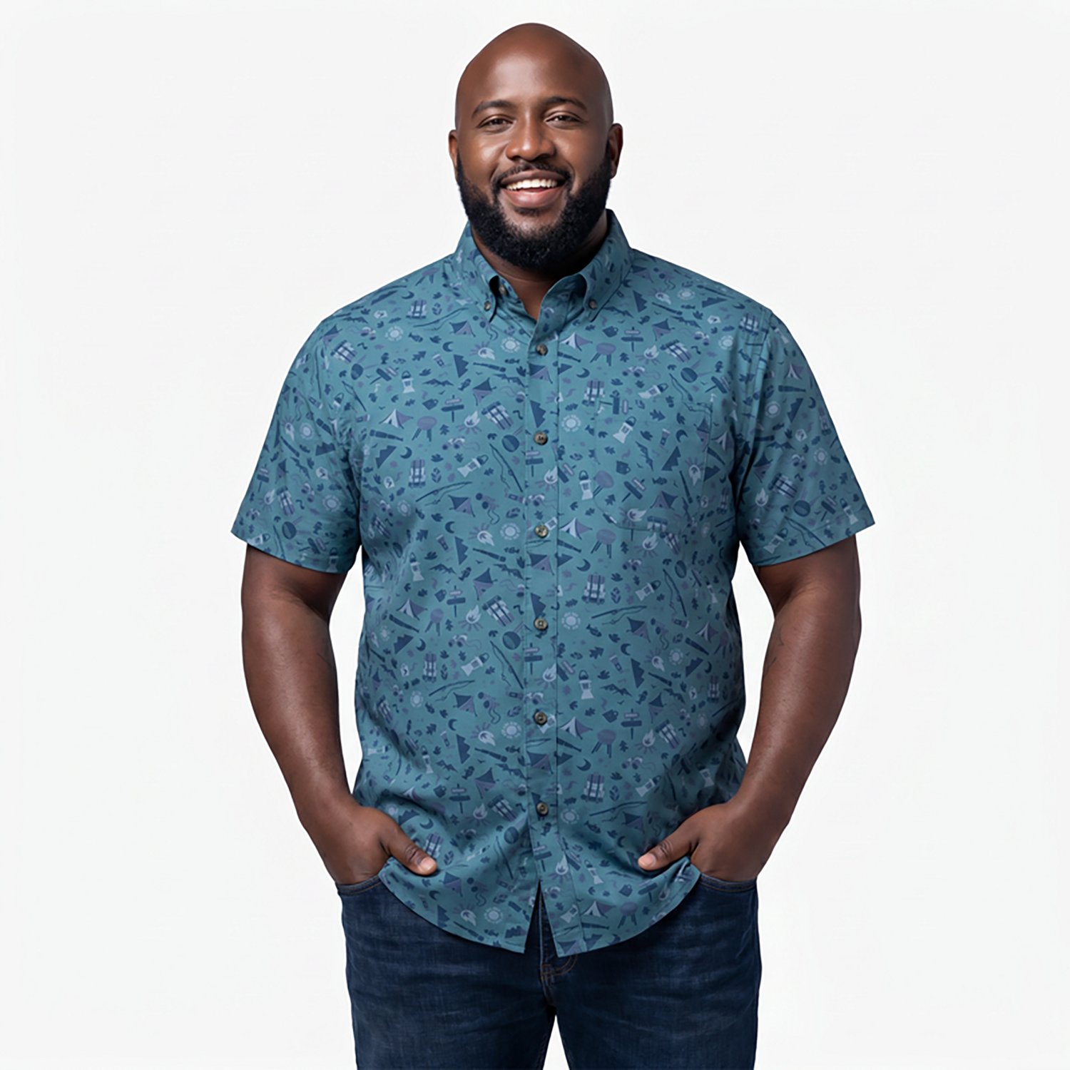 Magellan Outdoors Men's Summerville Print Short Sleeve Shirt