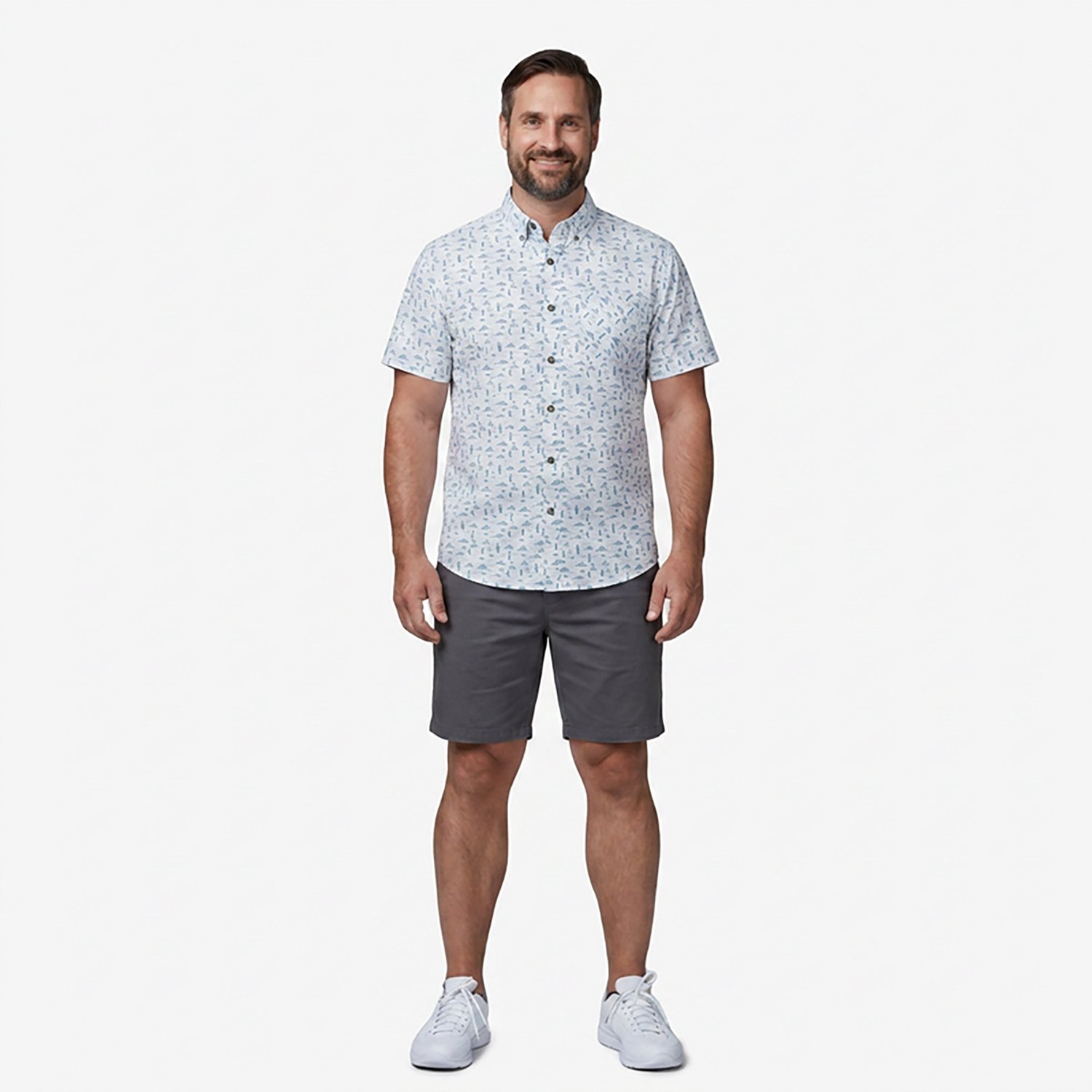 Magellan Outdoors Men's Summerville Print Short Sleeve Shirt
