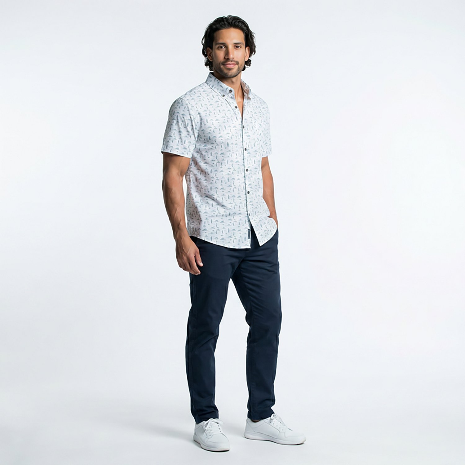 Magellan Outdoors Men's Summerville Print Short Sleeve Shirt - view number 2