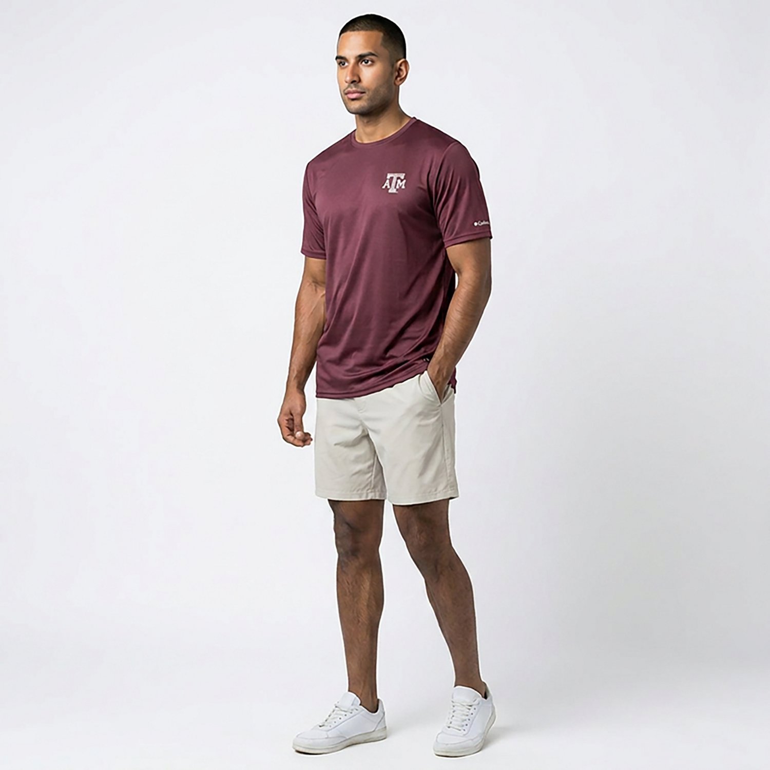 Columbia Sportswear Men's Texas A&M University Flag Terminal Tackle Short Sleeve Shirt                                           - view number 3