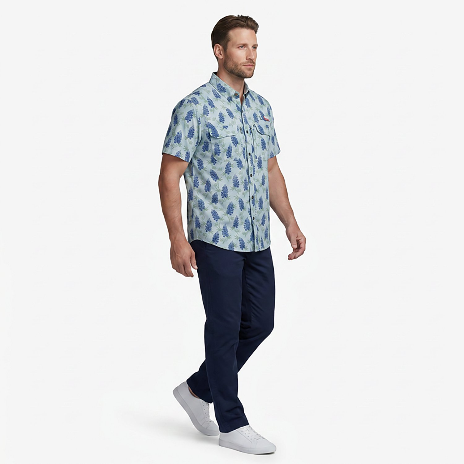 Magellan Outdoors Men's FishGear Local State Texas Print Short Sleeve Button-Down Shirt - view number 3