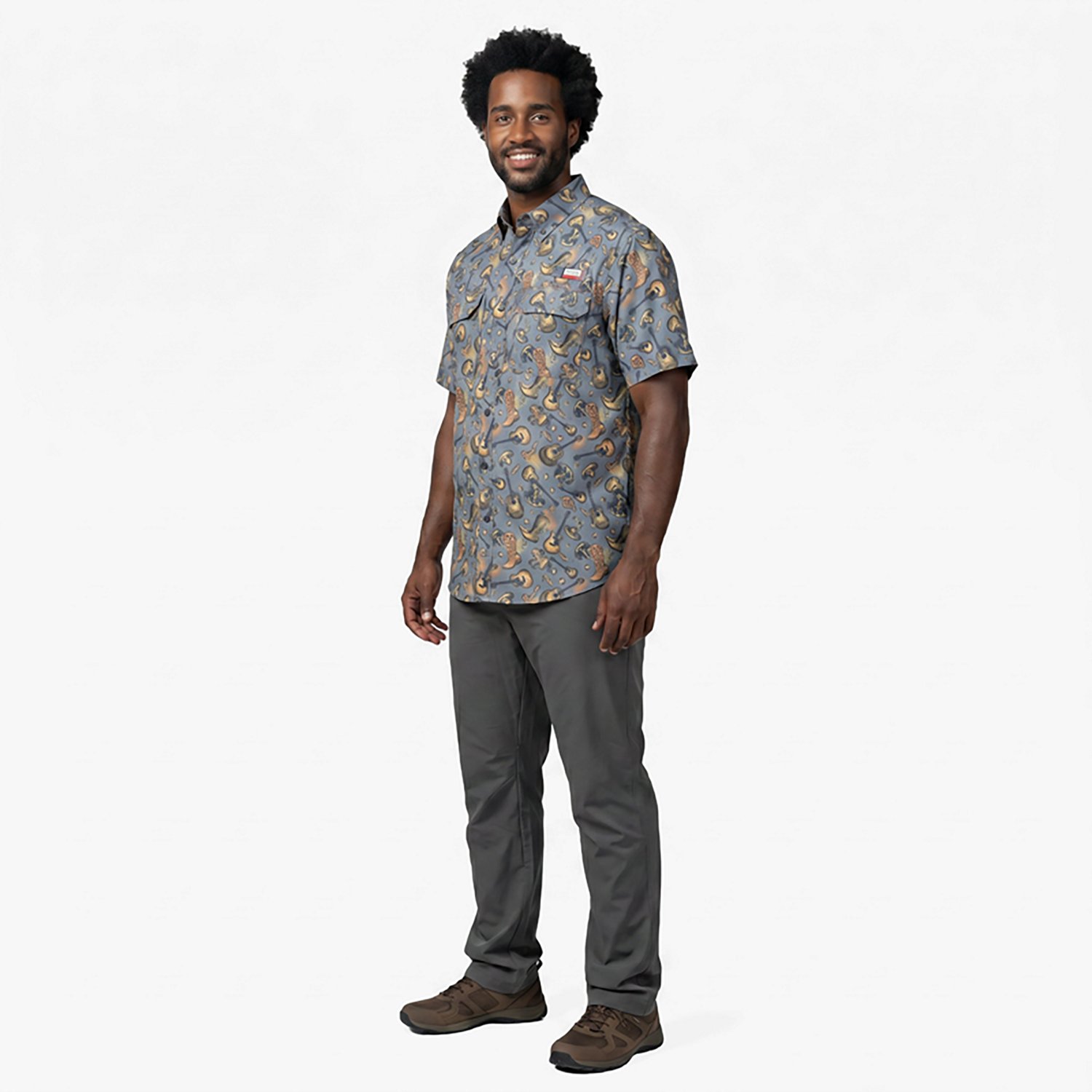 Magellan Outdoors Men's FishGear Local State Texas Print Short Sleeve Button-Down Shirt - view number 3