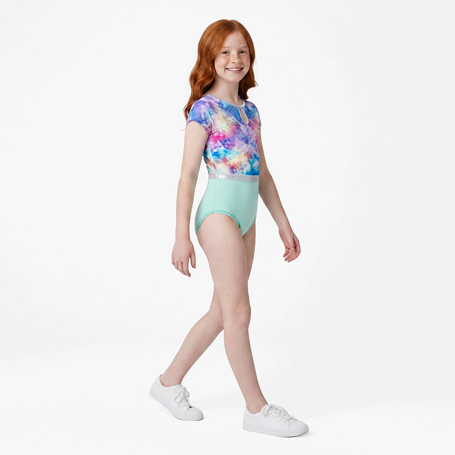 Rainbeau Moves Girls' Printed Short Sleeve Leotard