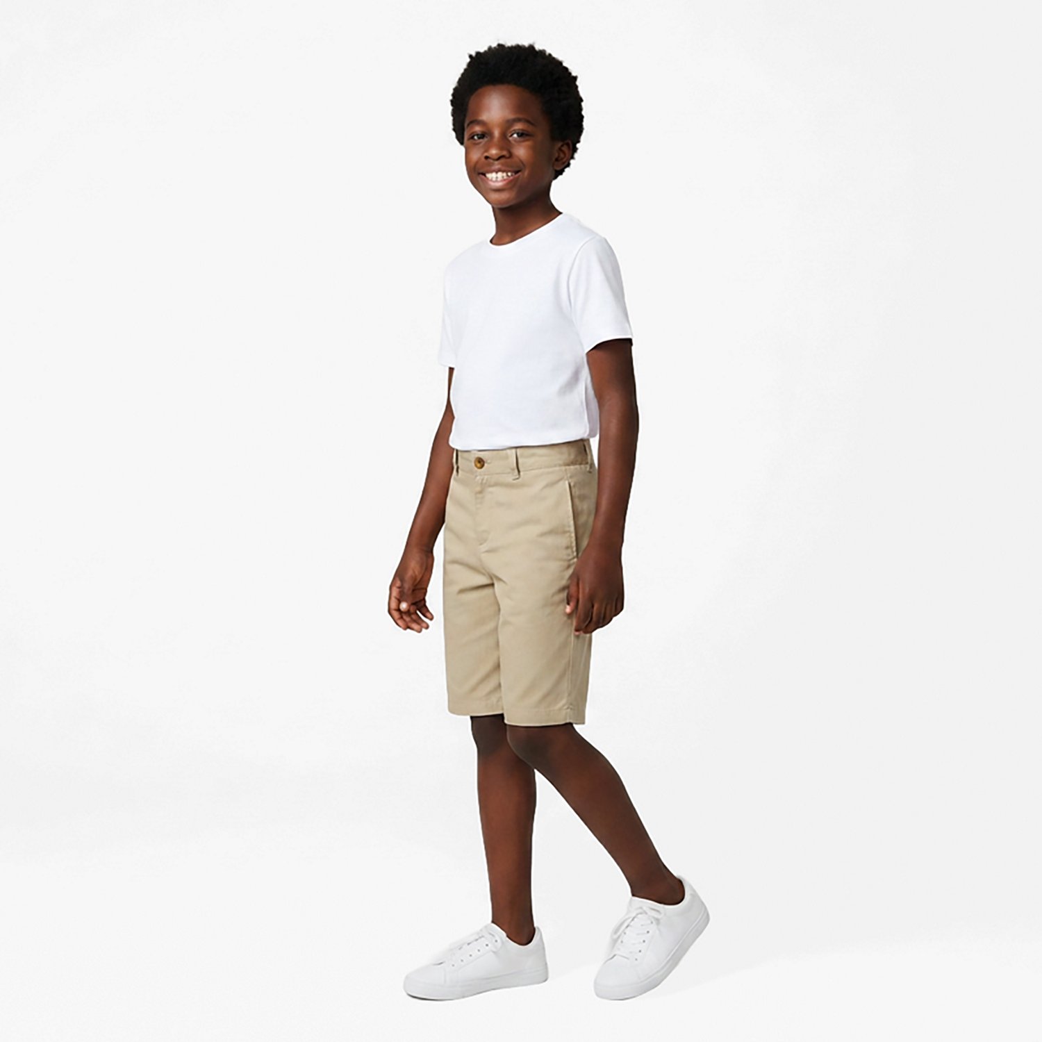 French Toast Boys' Flat Front Husky Shorts 10 in