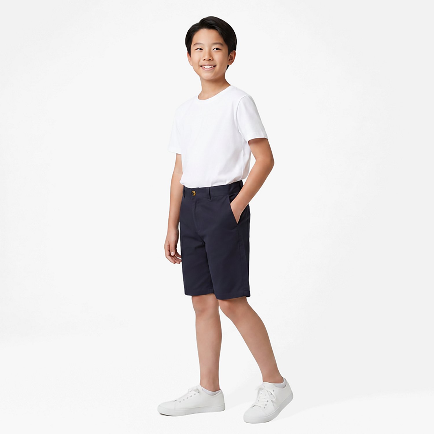 French Toast Boys' Flat Front Husky Shorts 10 in
