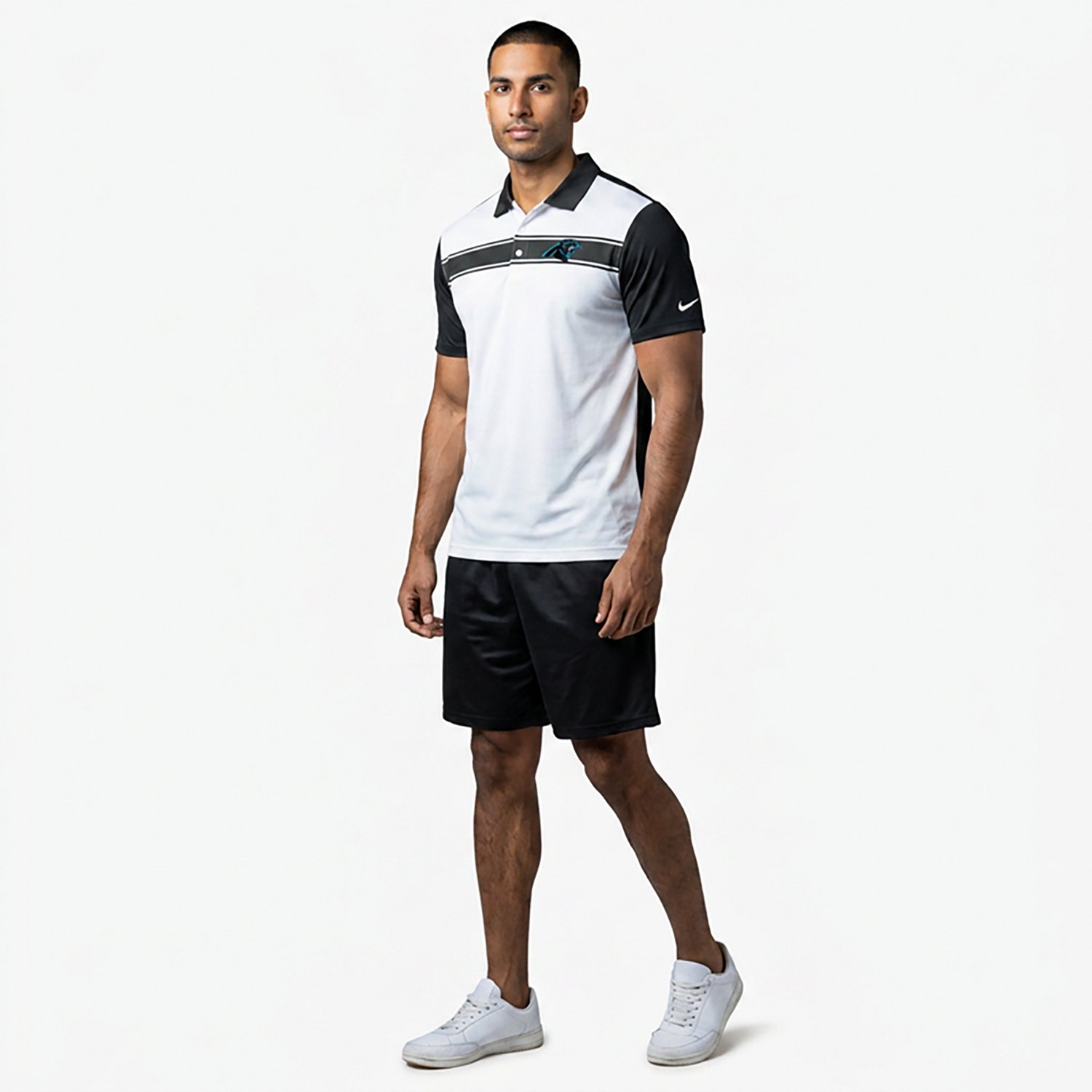 Nike Men's Carolina Panthers Rewind Pique Polo Shirt                                                                             - view number 3