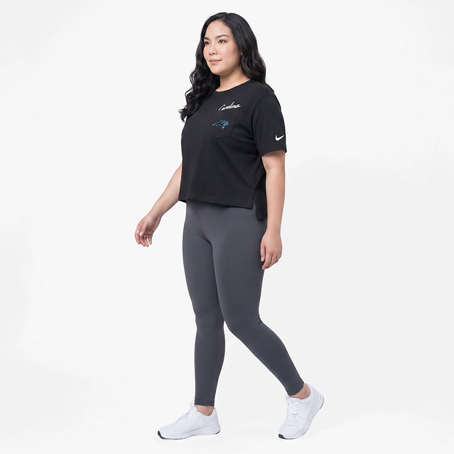 Nike Women's Carolina Panthers Dri-FIT High Hip Pocket T-shirt                                                                   - view number 2