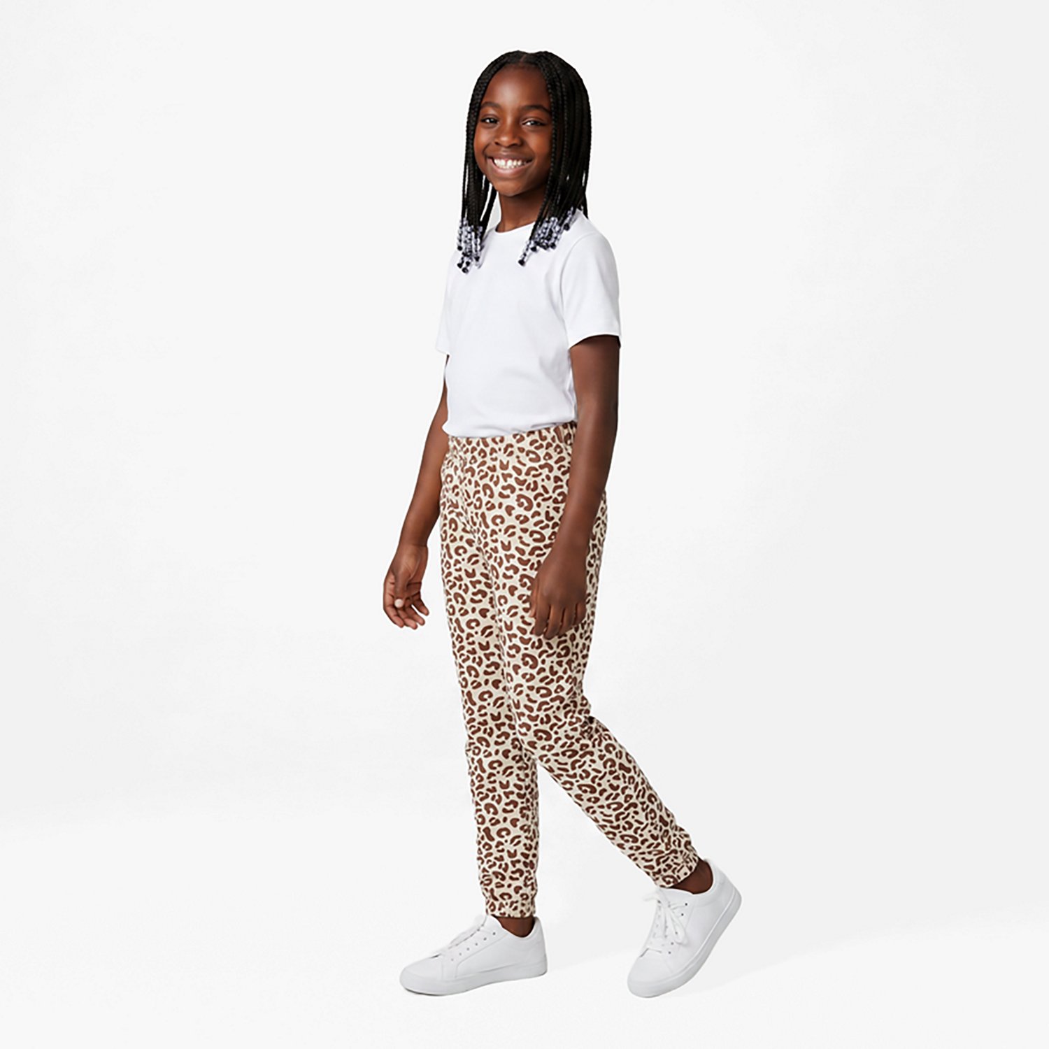 BCG Girls' Cheetah Cotton Fleece Joggers - view number 2