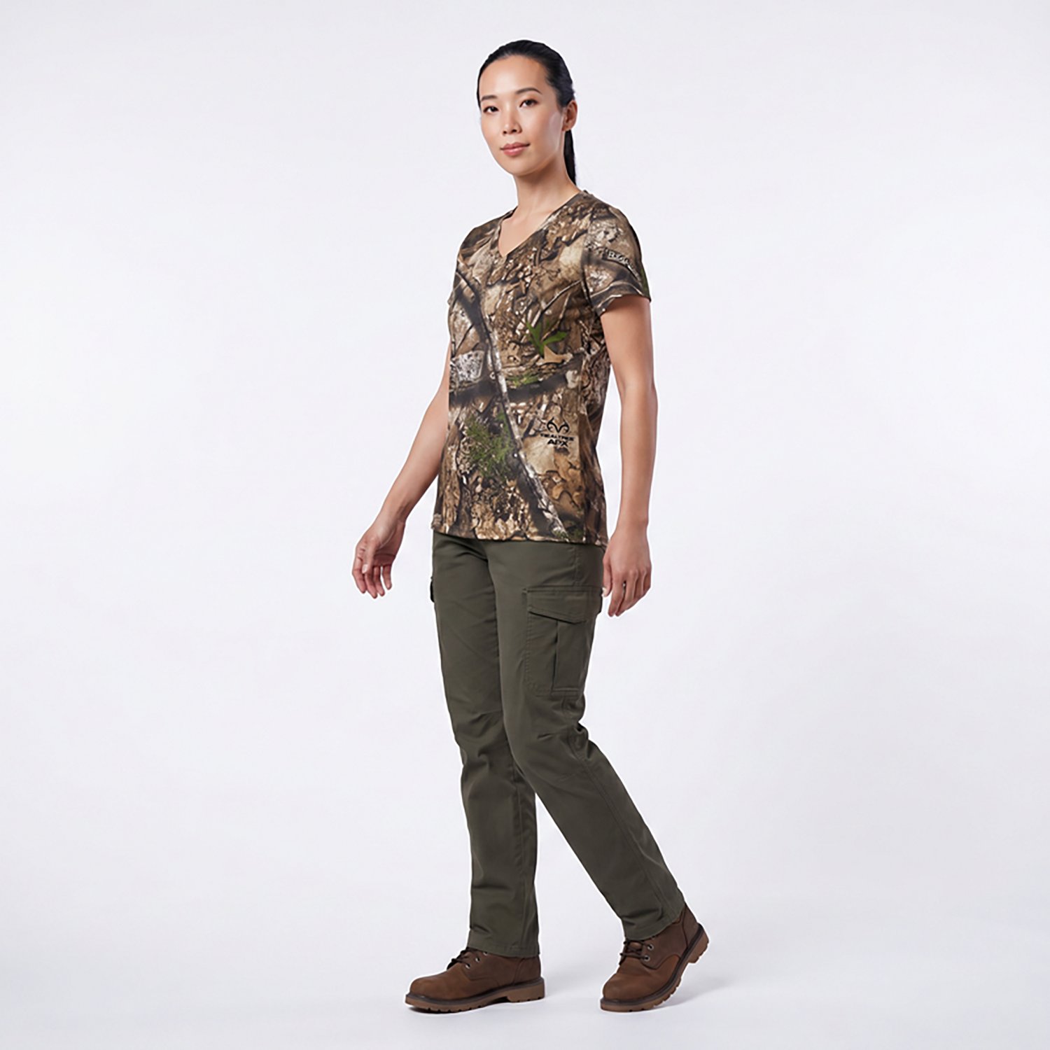 Magellan Outdoors Women's HuntGear Hill Zone V-neck T-shirt                                                                      - view number 3