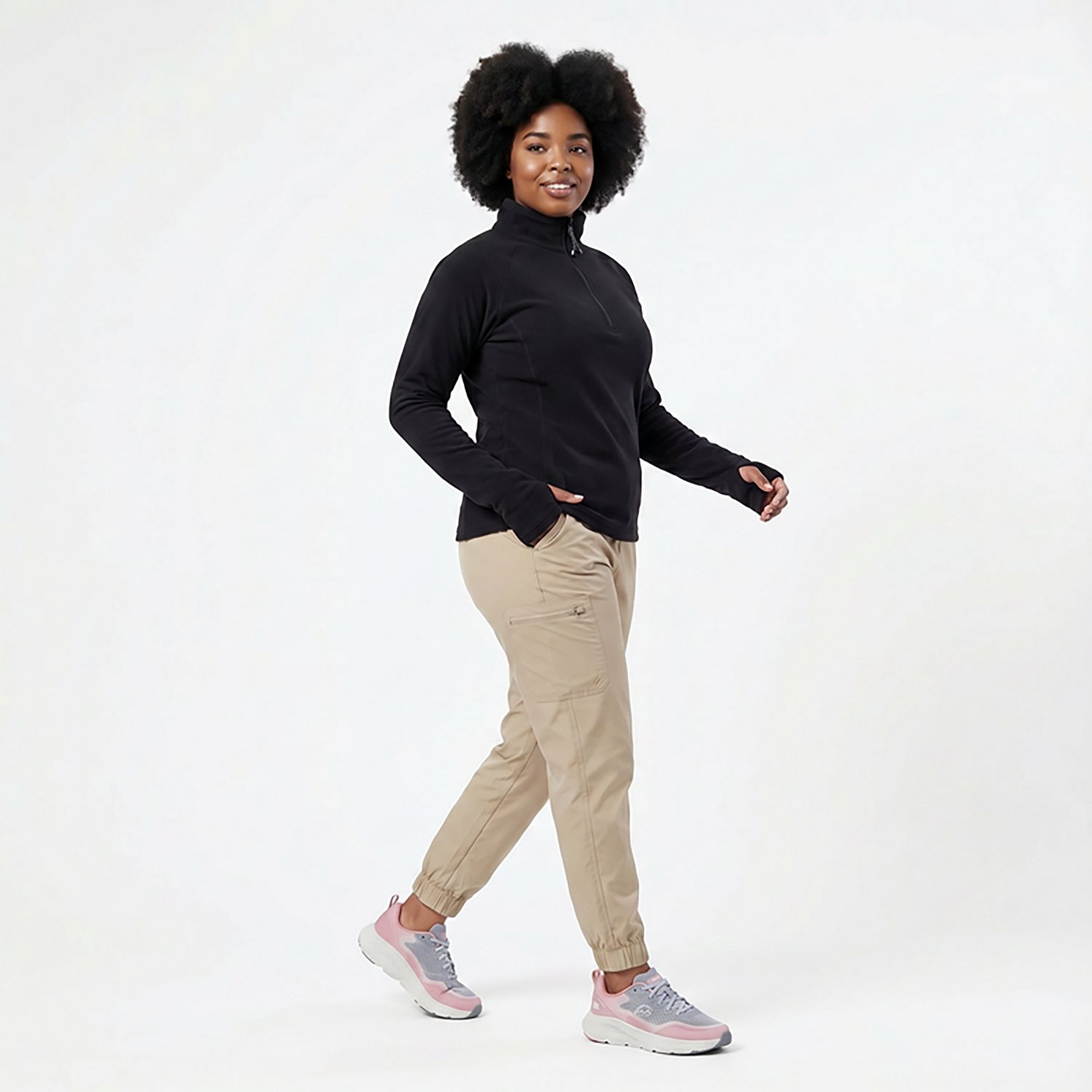 Magellan Outdoors Women’s Thermal Grid 1/4 Zip Baselayer Fleece Top - view number 3