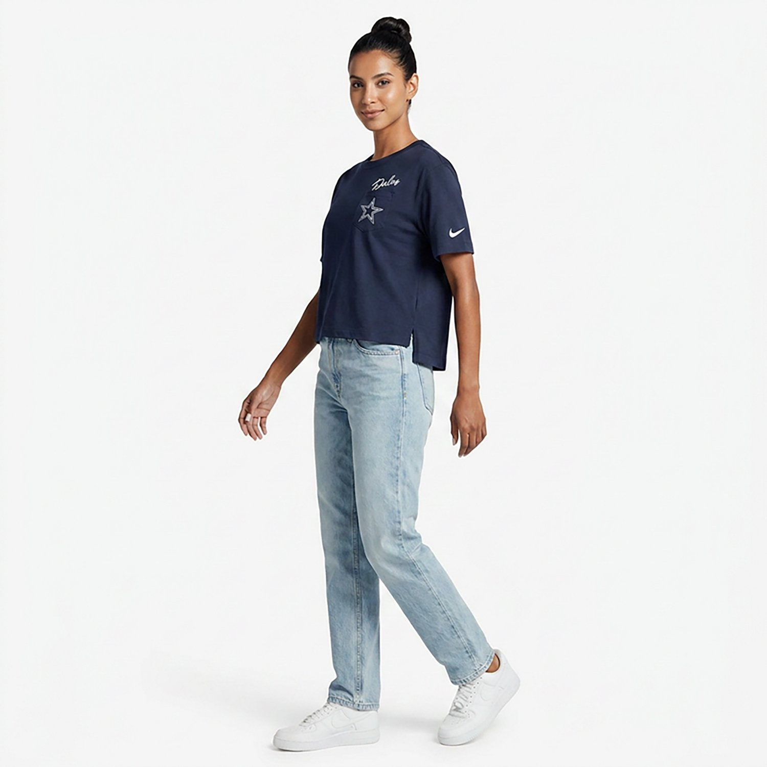 Nike Women's Dallas Cowboys Dri-FIT Pocket T-shirt - view number 3