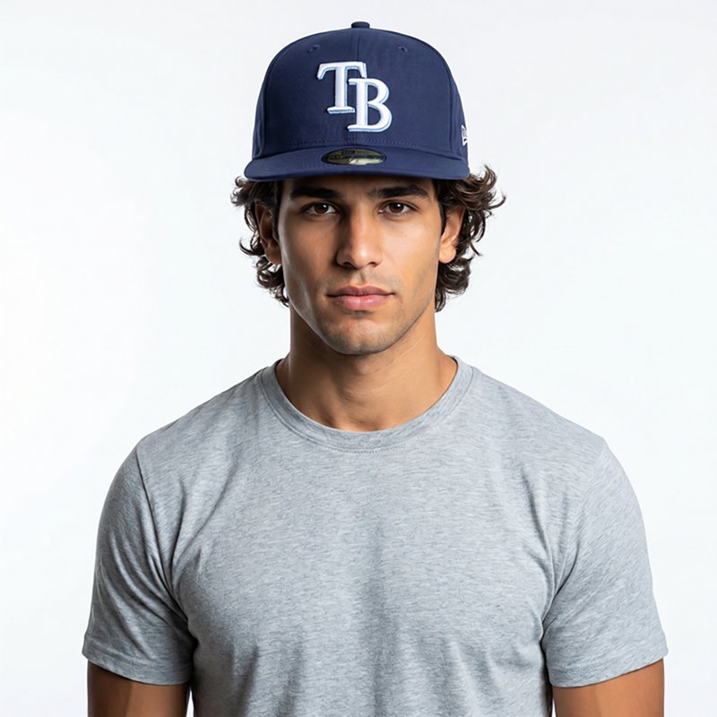 New Era Womens Tampa Bay Rays Rays 59Fifty Authentic Cap - Adult - White / Navy Size 7 5/8