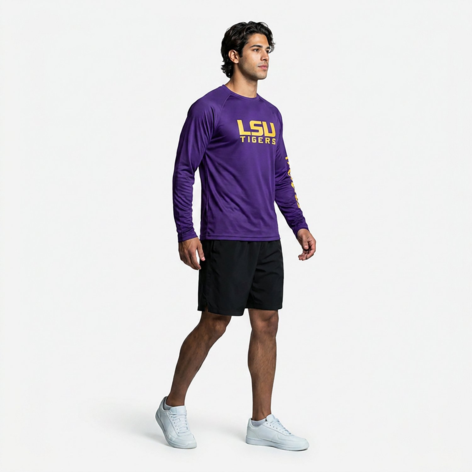 Columbia Sportswear Men's Louisiana State University Terminal Tackle Heather Long Sleeve T-shirt - view number 6