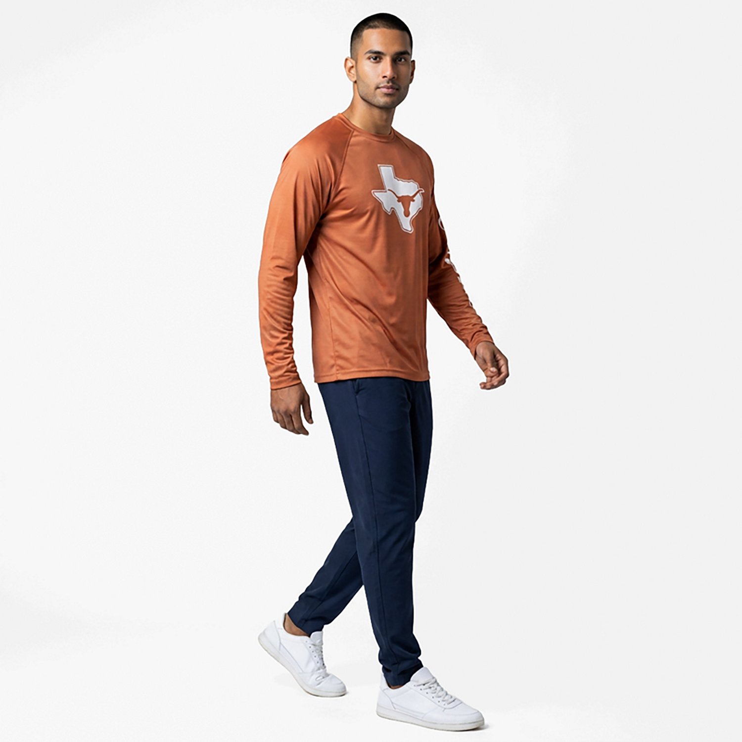 Columbia Sportswear Men's University of Texas PFG Terminal Tackle Heather Long Sleeve Shirt - view number 8