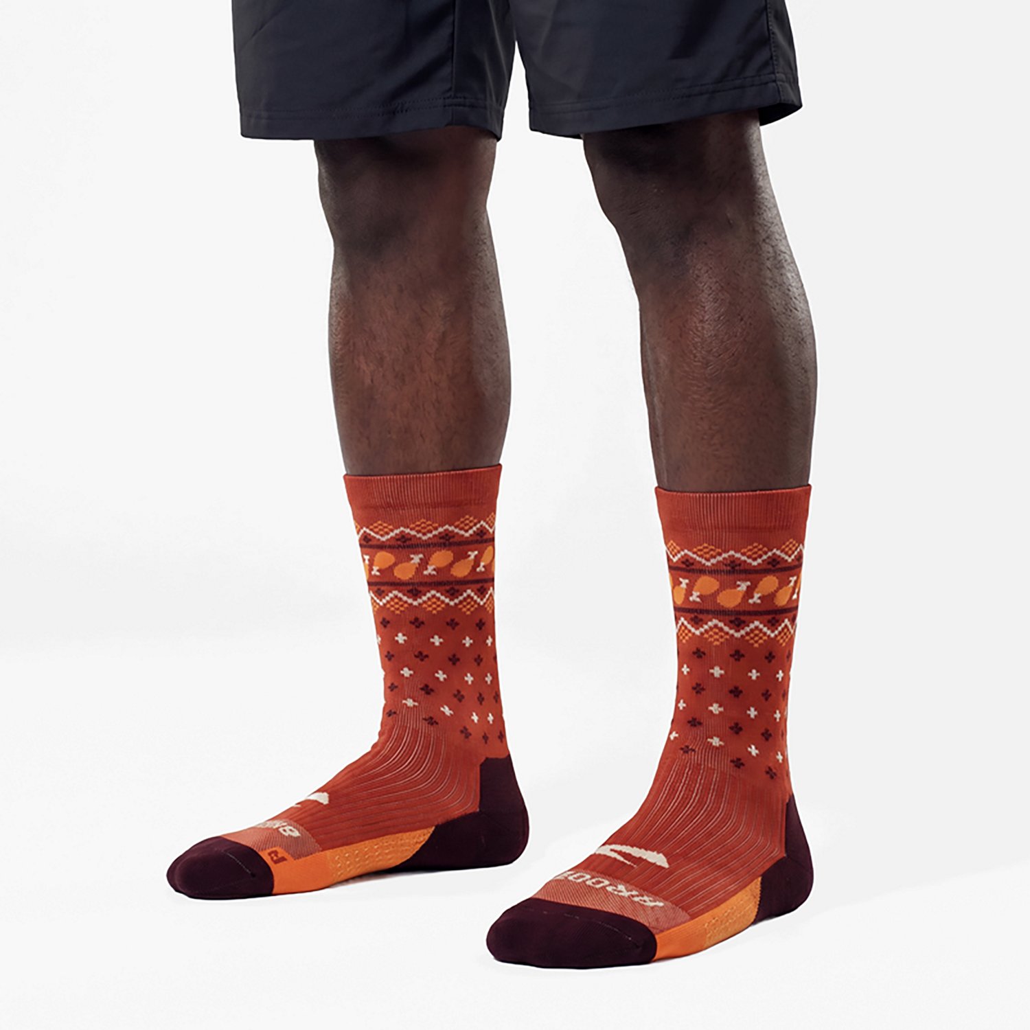 Brooks Ghost Trot Happy Turkey Leg Crew Socks