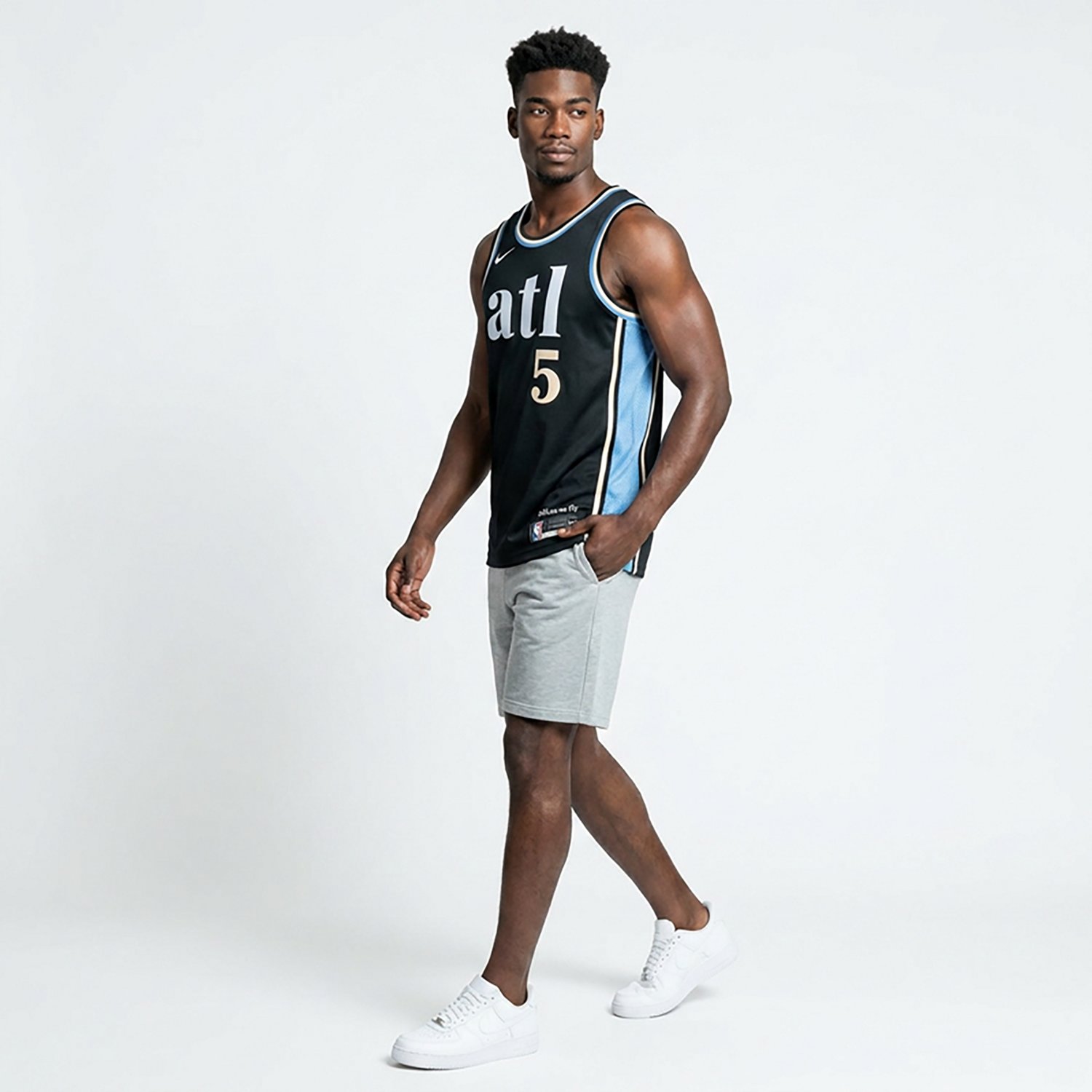 Nike Men's Atlanta Hawks Dejounte Murray #5 City Edition Swingman Jersey - view number 3
