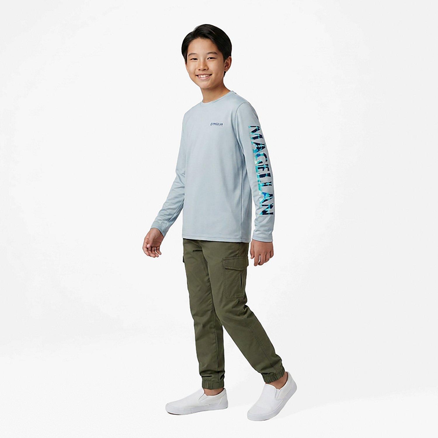 Magellan Outdoors Boys' Casting Crew Print Logo Fishing T-shirt