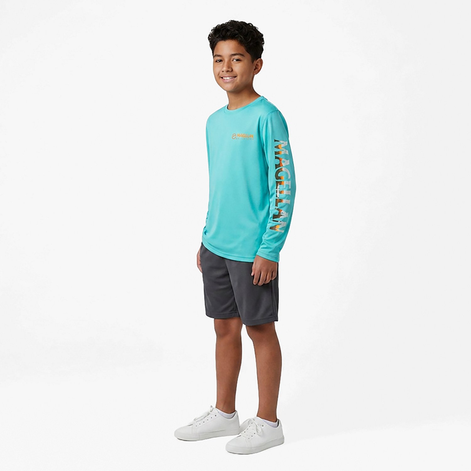 Magellan Outdoors Boys' Casting Crew Print Logo Fishing T-shirt