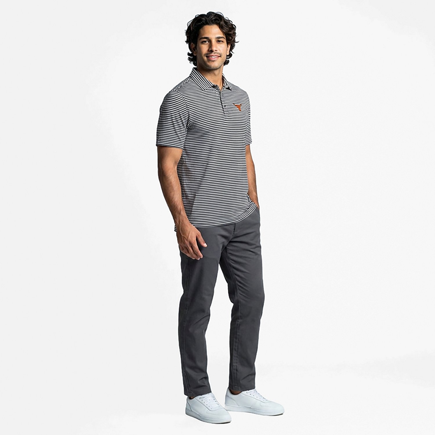 Cutter  Buck Texas Longhorns Virtue Eco Pique Stripe Recycled Polo