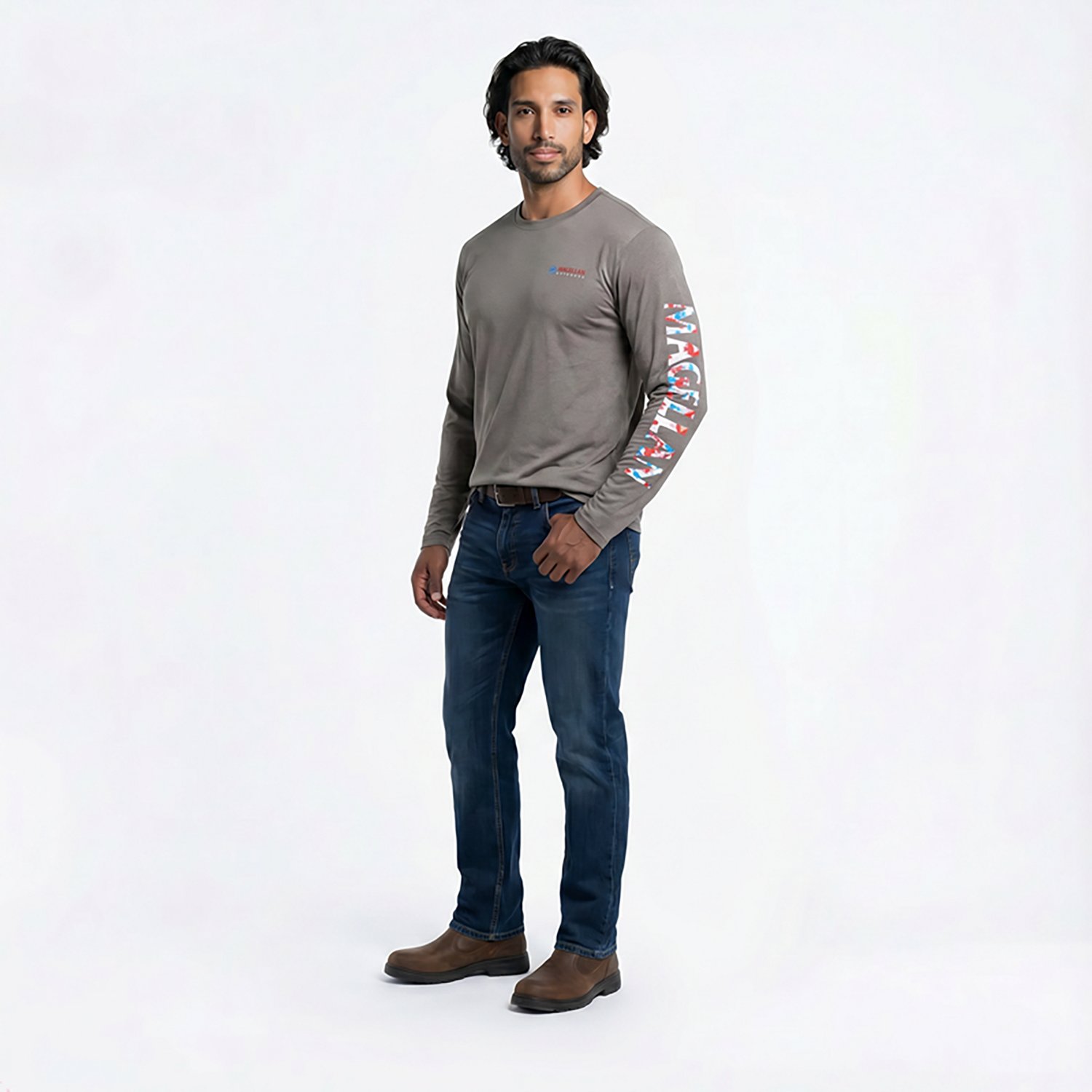 Magellan Outdoors Men's Casting Crew Long Sleeve T-shirt                                                                         - view number 3