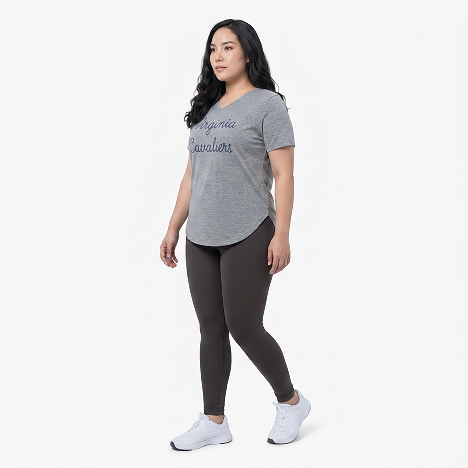 Three Square Women's University of Virginia Knobi Stardust Chain Puff V-neck T-shirt - view number 2
