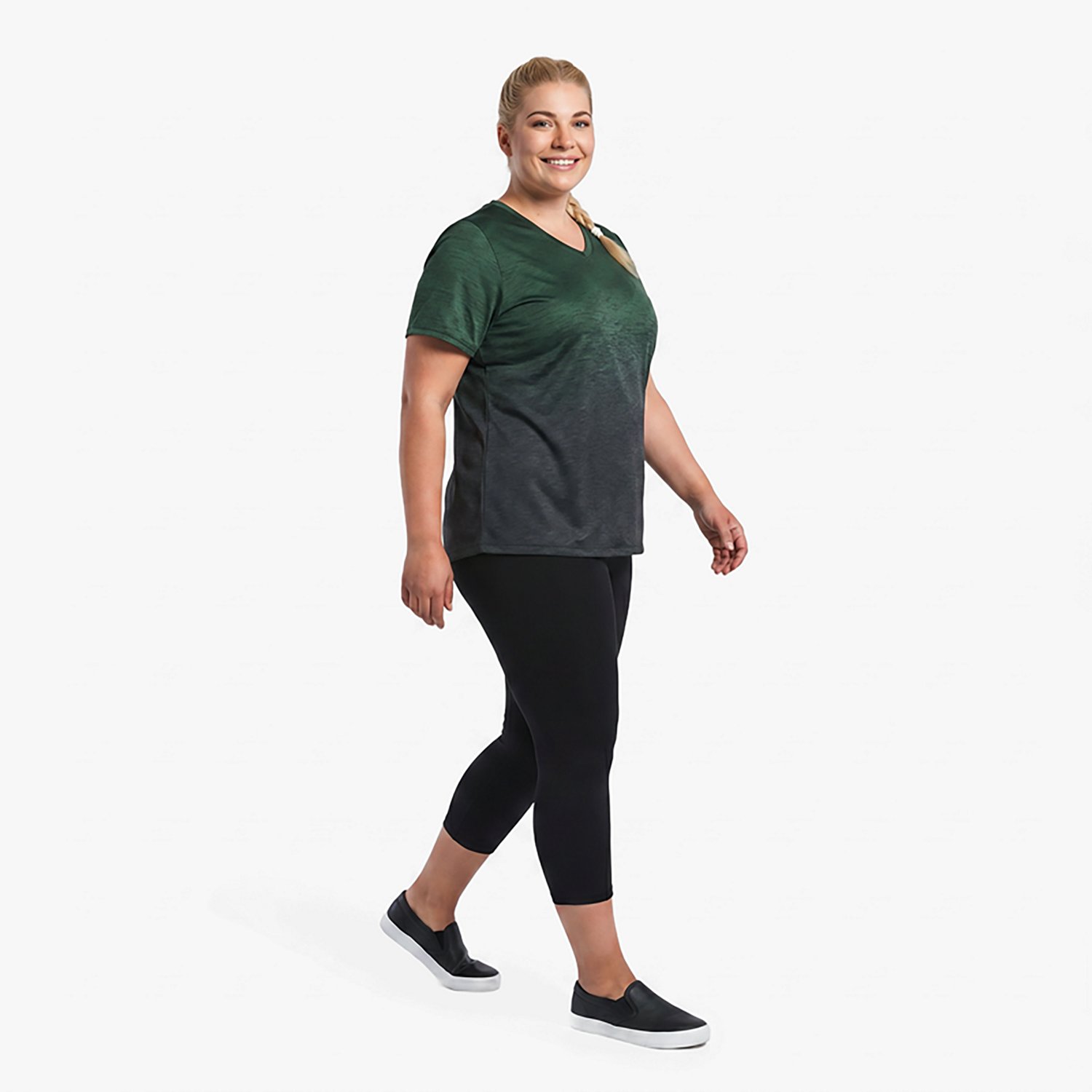 BCG Women's Ombre V-Neck Plus Size Training T-shirt                                                                              - view number 3