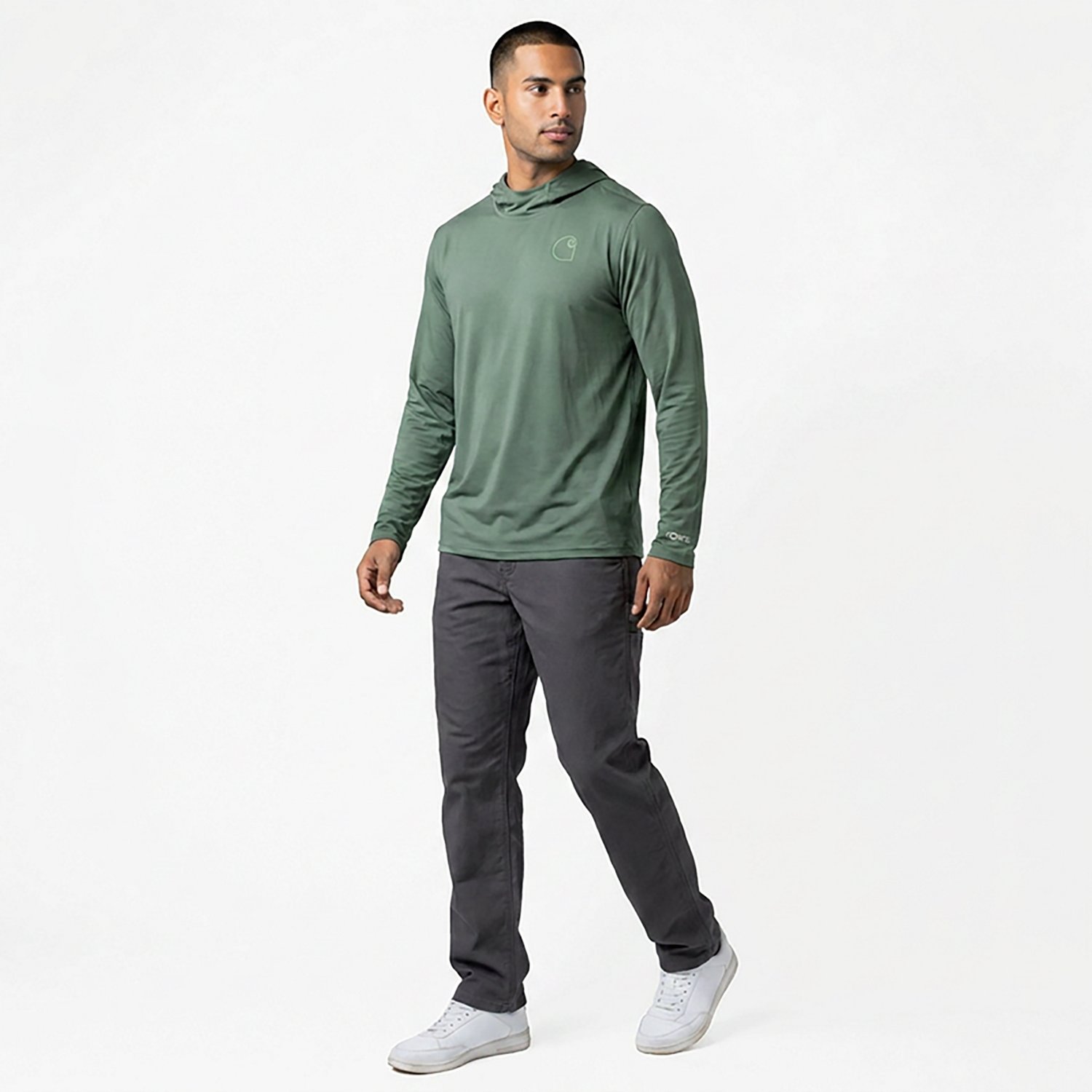 Carhartt Men's Force Sun Defender Lightweight Hooded Long Sleeve T-shirt                                                         - view number 3