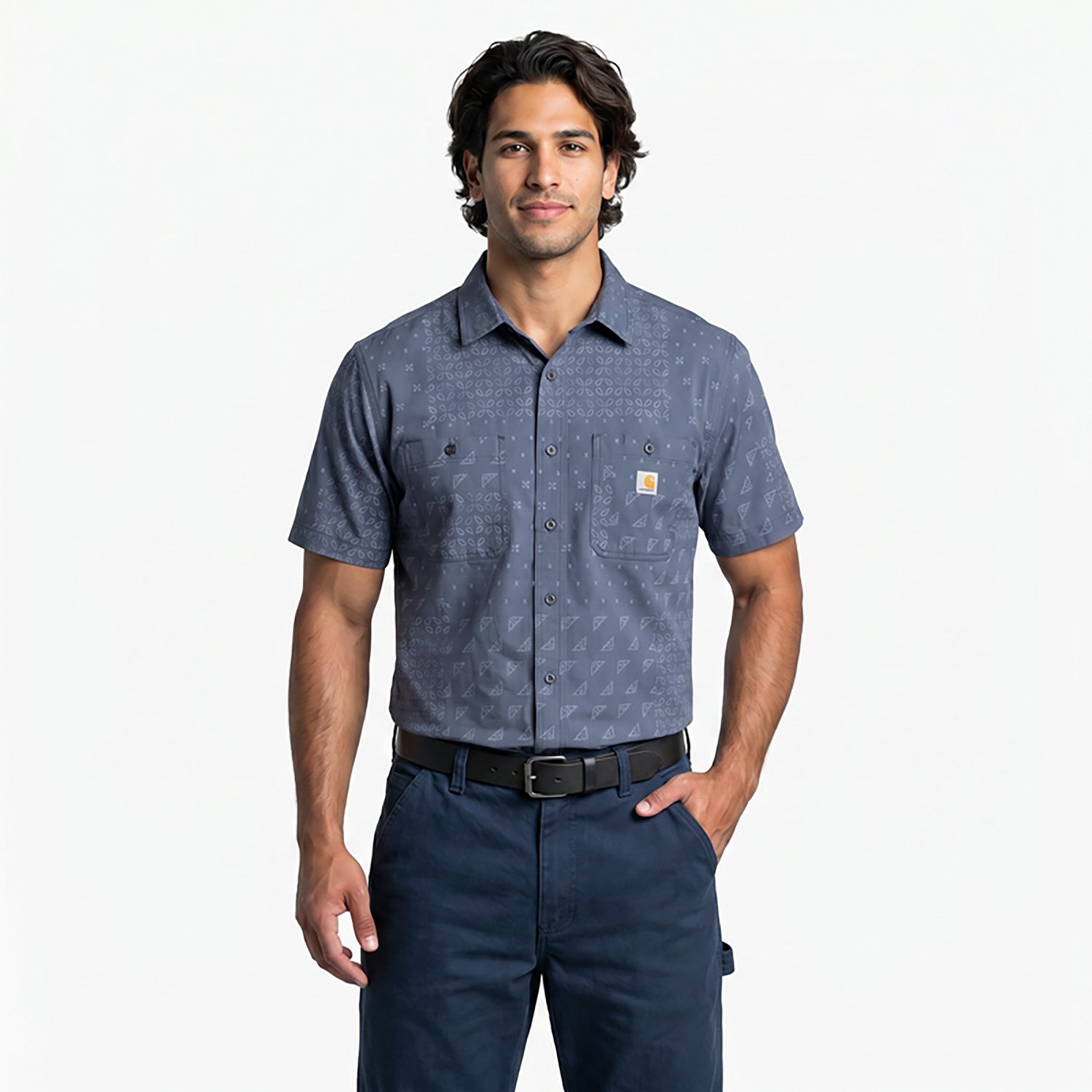 Carhartt Men's Rugged Flex Relaxed Fit Lightweight Print Button-Up Shirt