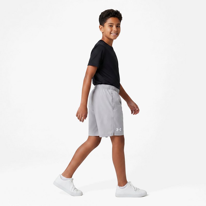 Under Armour Boys' Woven 2-In-1 Shorts, Medium, Mod Gray/White