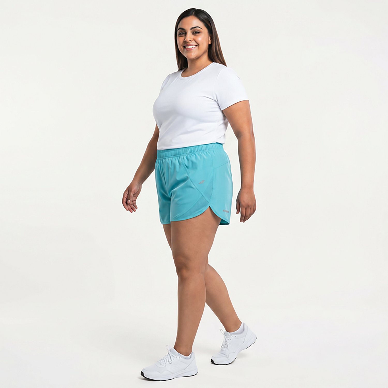 BCG Women's Plus Run Mesh Pieced Shorts 3 in
