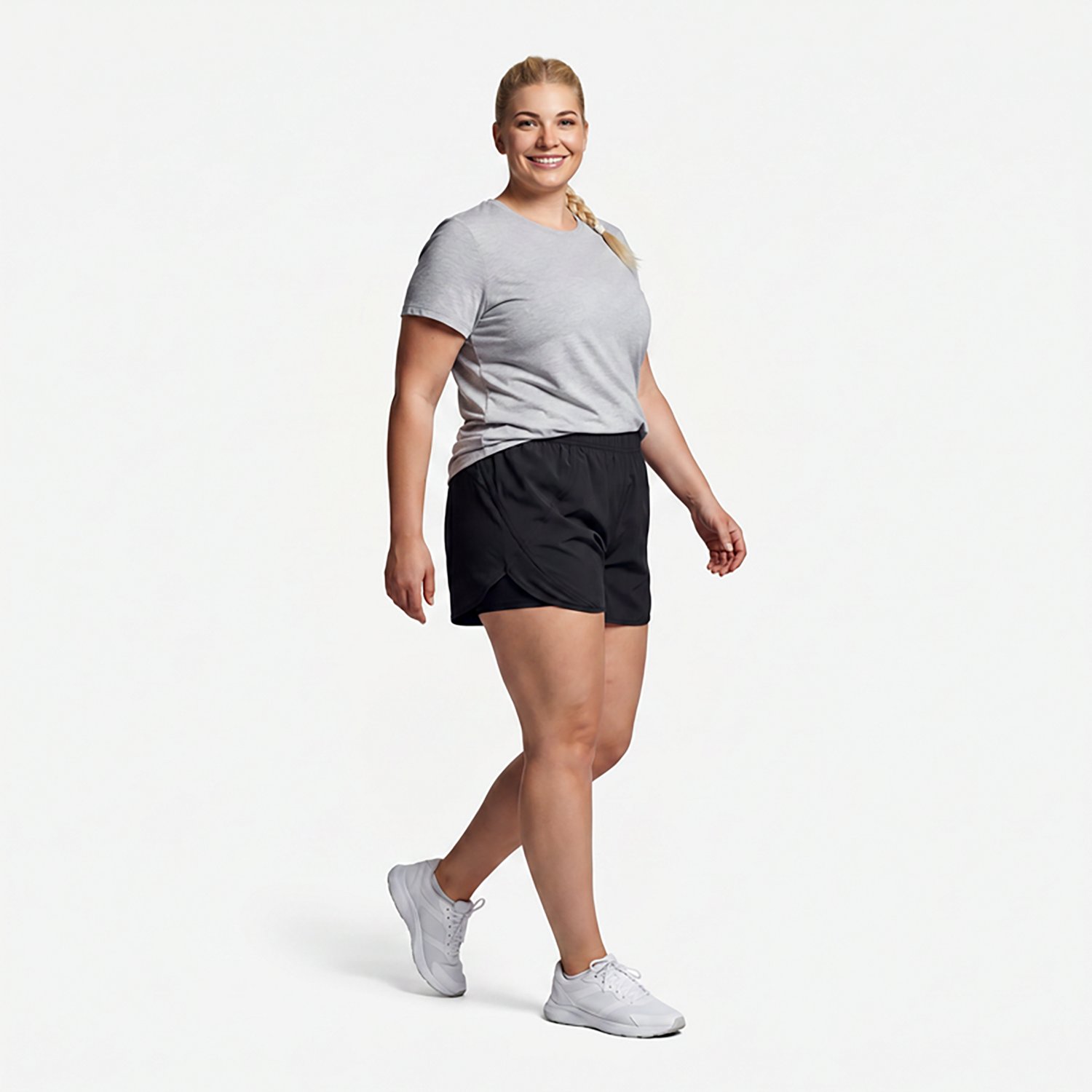 BCG Women's Plus Run Mesh Pieced Shorts 3