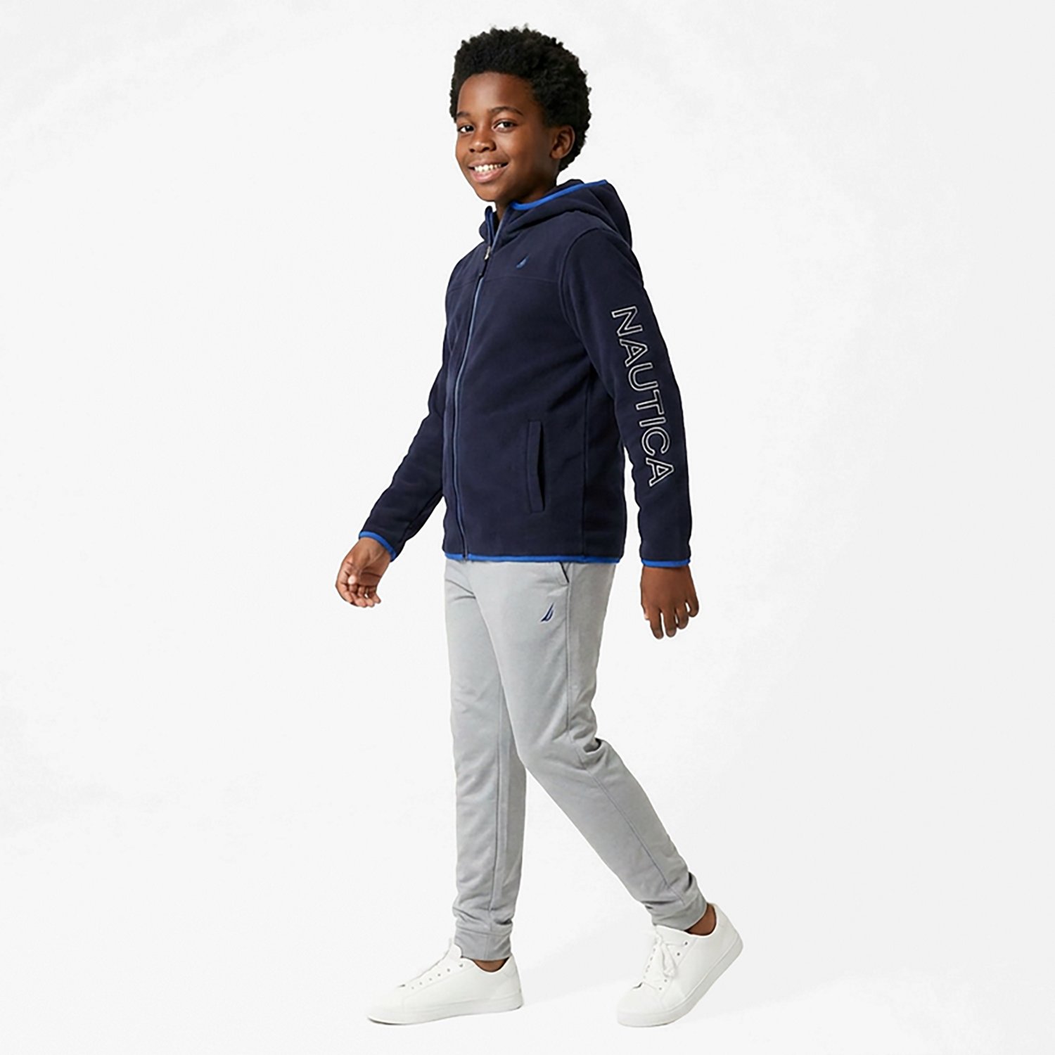 Nautica Boys' Hooded Logo Fleece Full Zip Jacket - view number 2