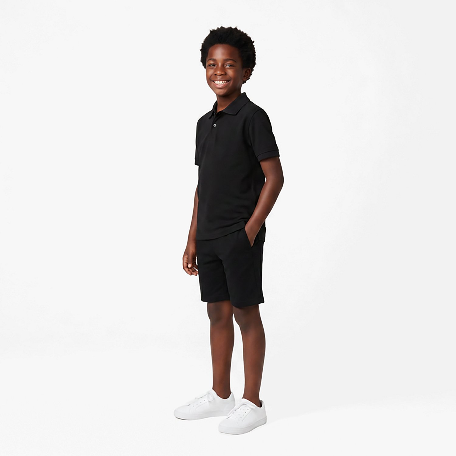 Nautica Boys' Husky Double Pique Short Sleeve Polo Shirt