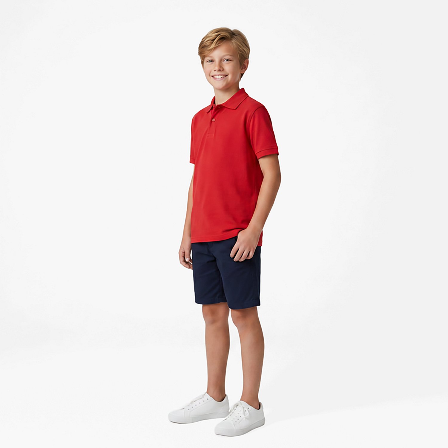 Nautica Boys' Husky Double Pique Short Sleeve Polo Shirt - view number 3
