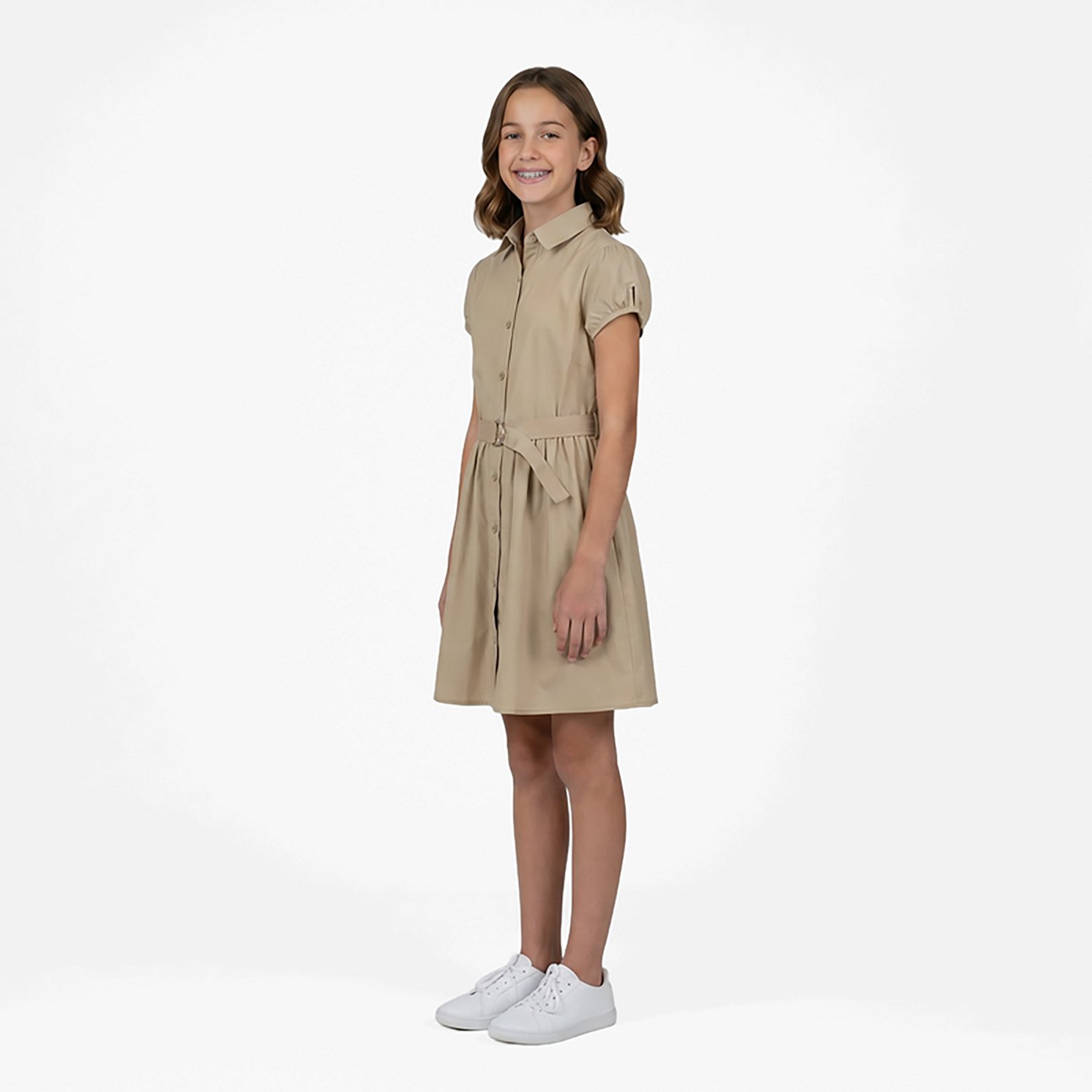 Nautica Girls' 4-6x Belted Short Sleeve Shirt Dress - view number 2