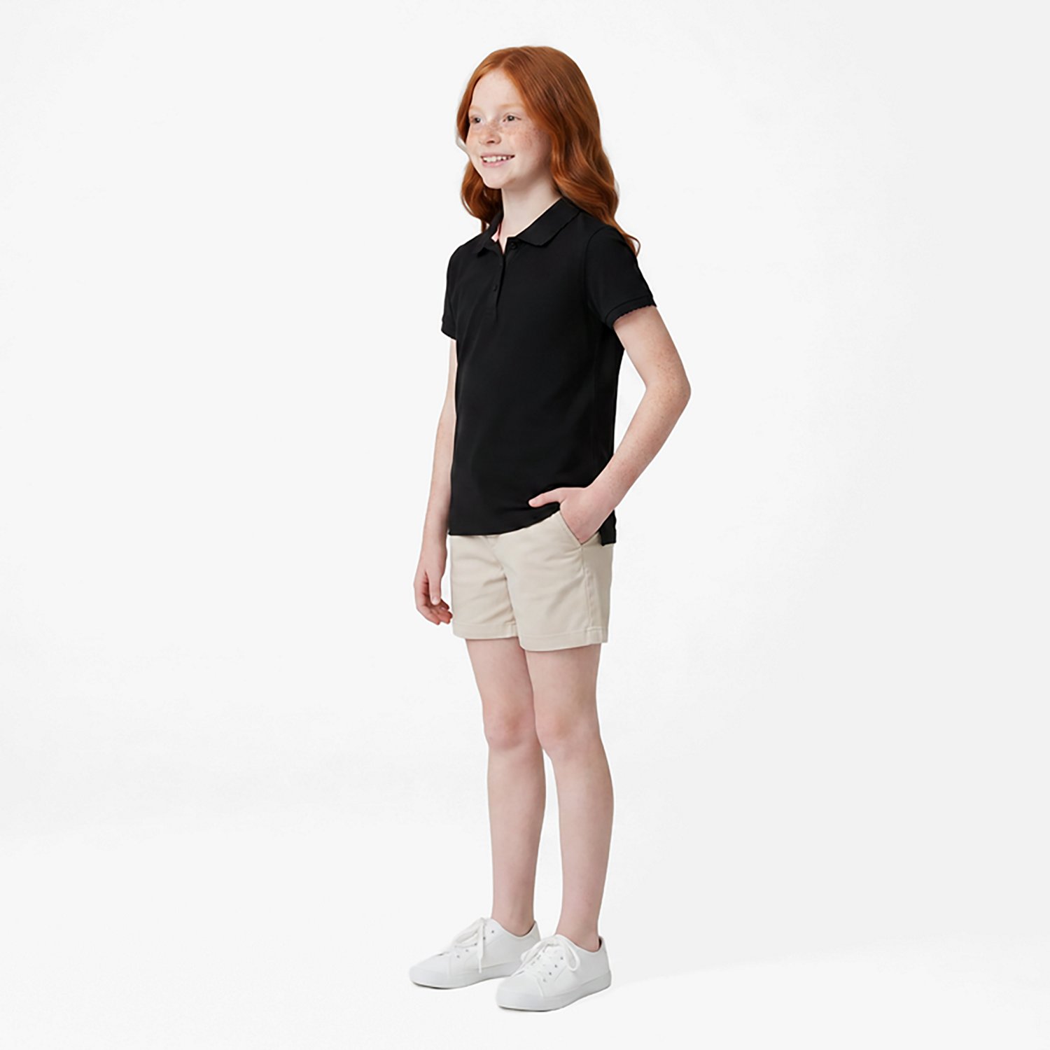 Nautica Girls' 4-6x Interlock Short Sleeve Polo