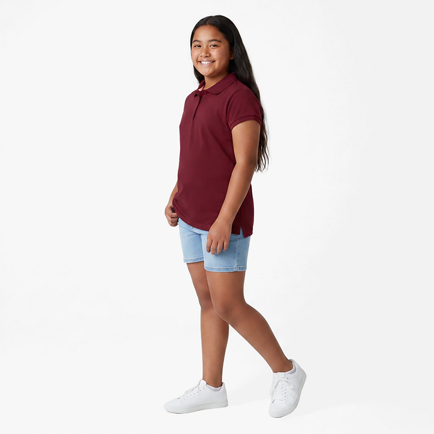 Nautica Girls' 4-6x Interlock Short Sleeve Polo