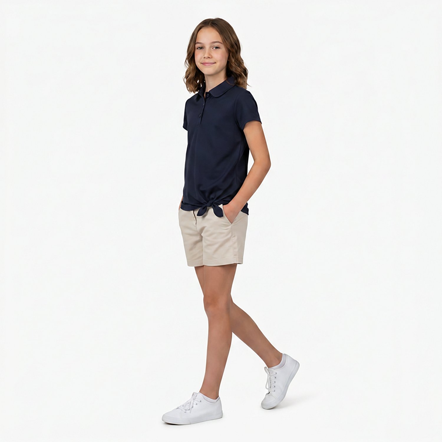 Nautica Girls' 4-6x Performance Tie Front Short Sleeve Polo - view number 4