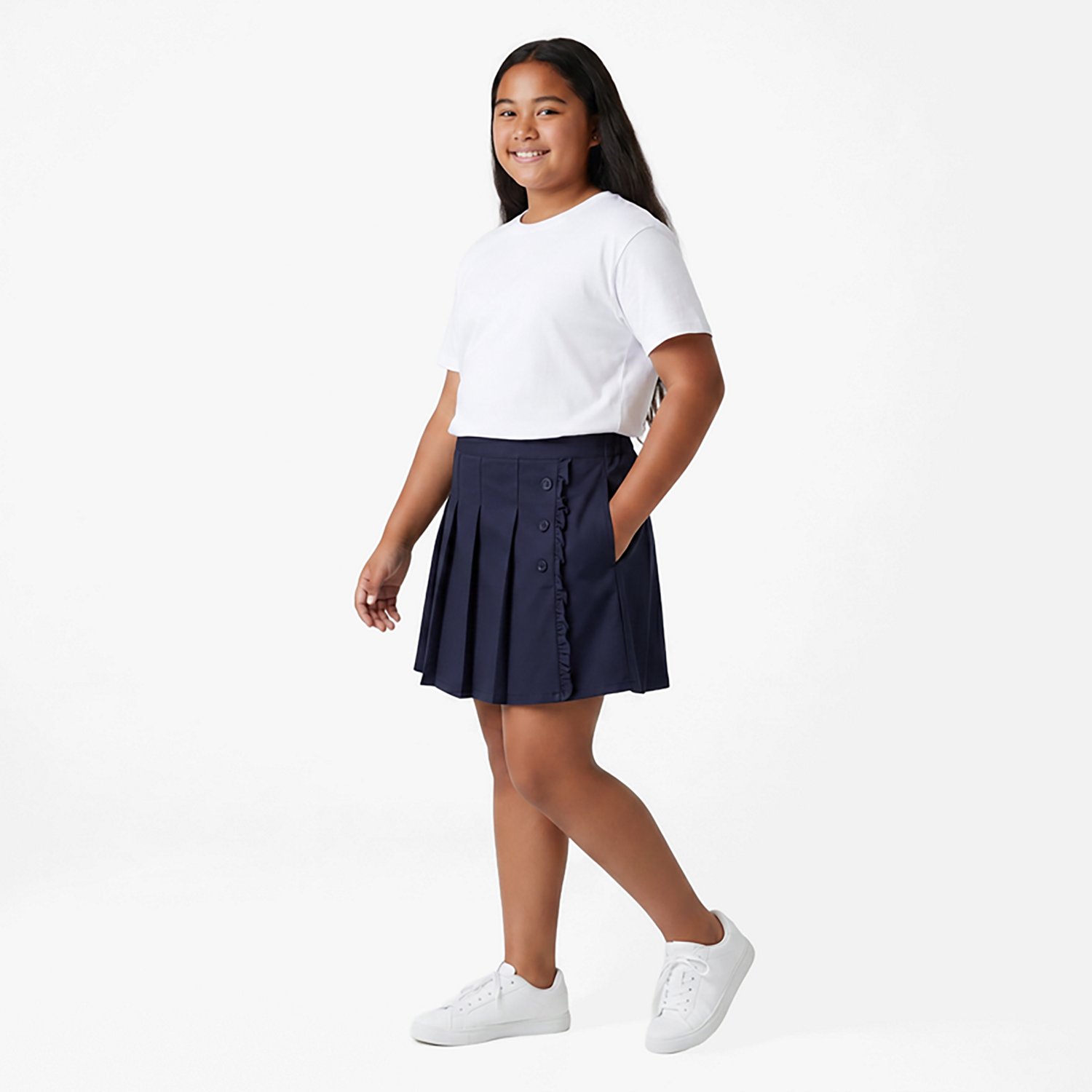 Nautica Girls' 7-16 Pleated Scooter Skort with Ruffle