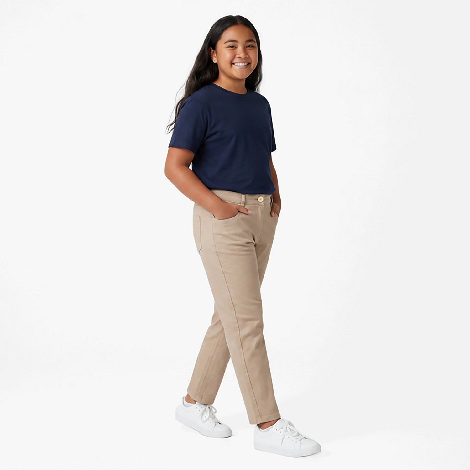 Nautica Girls' 7-16 High-Waisted Bootcut Twill Plus Size Pants - view number 3